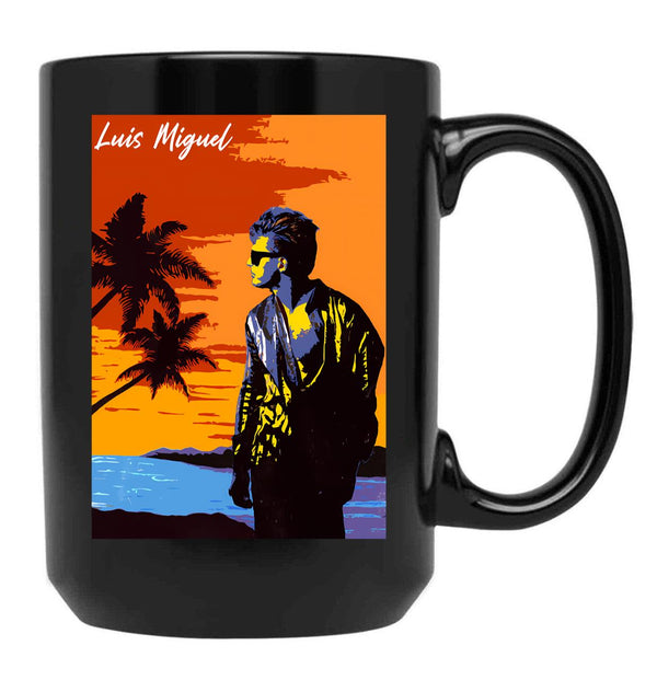 Luis Miguel Beach Black Coffee Mug, Gift Coffee Mug