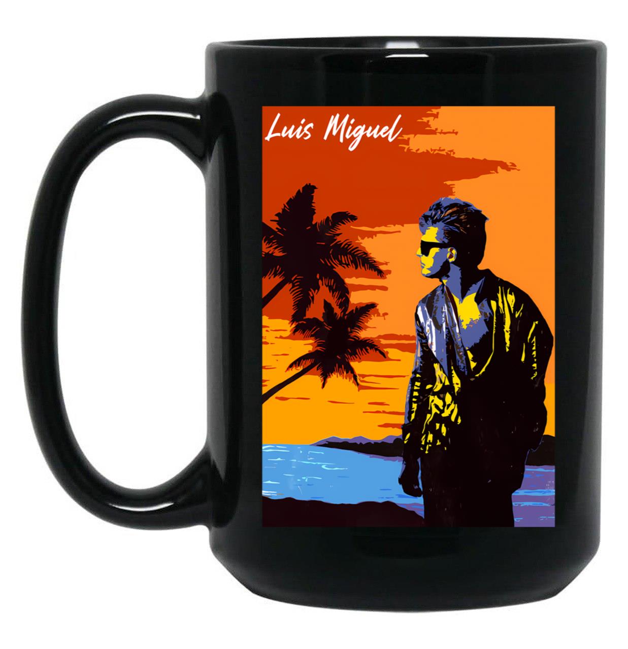Luis Miguel Beach Black Coffee Mug, Gift Coffee Mug