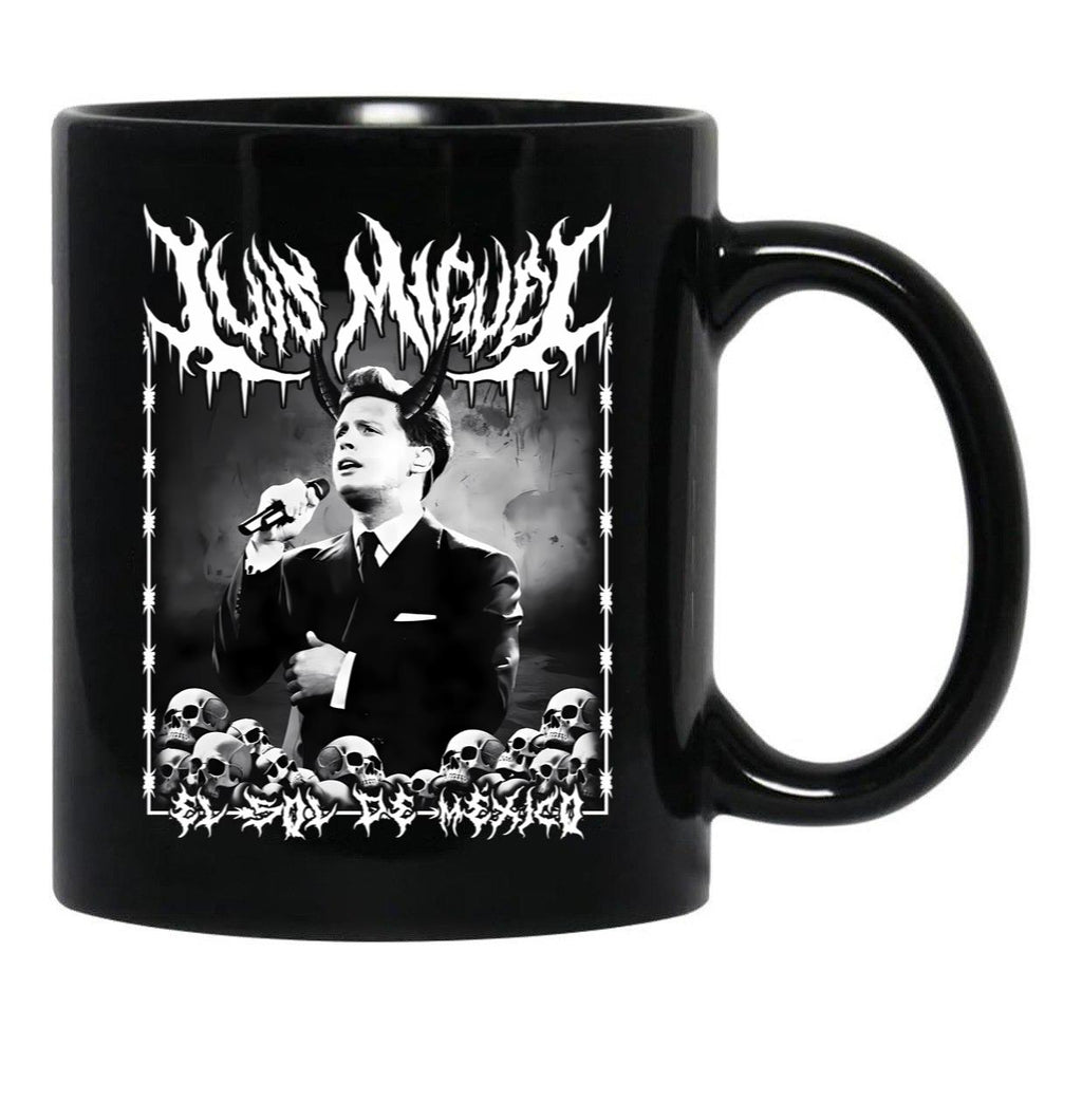 Luis Miguel El Sol De Mxico Metal Dark Lettering Design Black Coffee Mug, Gift Coffee Mug - Black