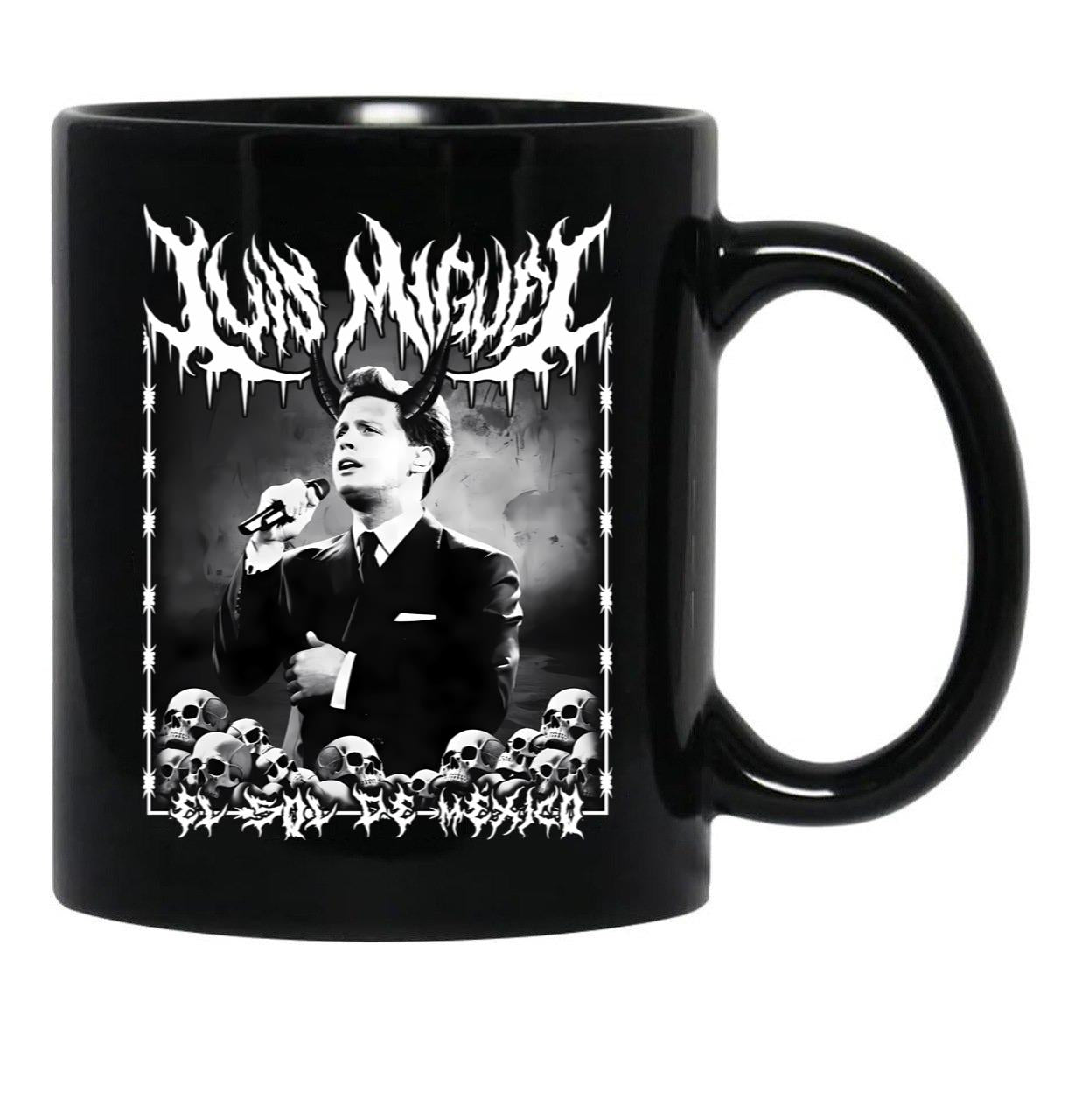 Luis Miguel El Sol De Mxico Metal Dark Lettering Design Black Coffee Mug, Gift Coffee Mug - Black