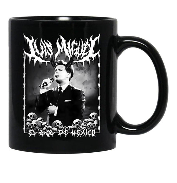 Luis Miguel El Sol De Mxico Metal Dark Lettering Design Black Coffee Mug, Gift Coffee Mug - Black