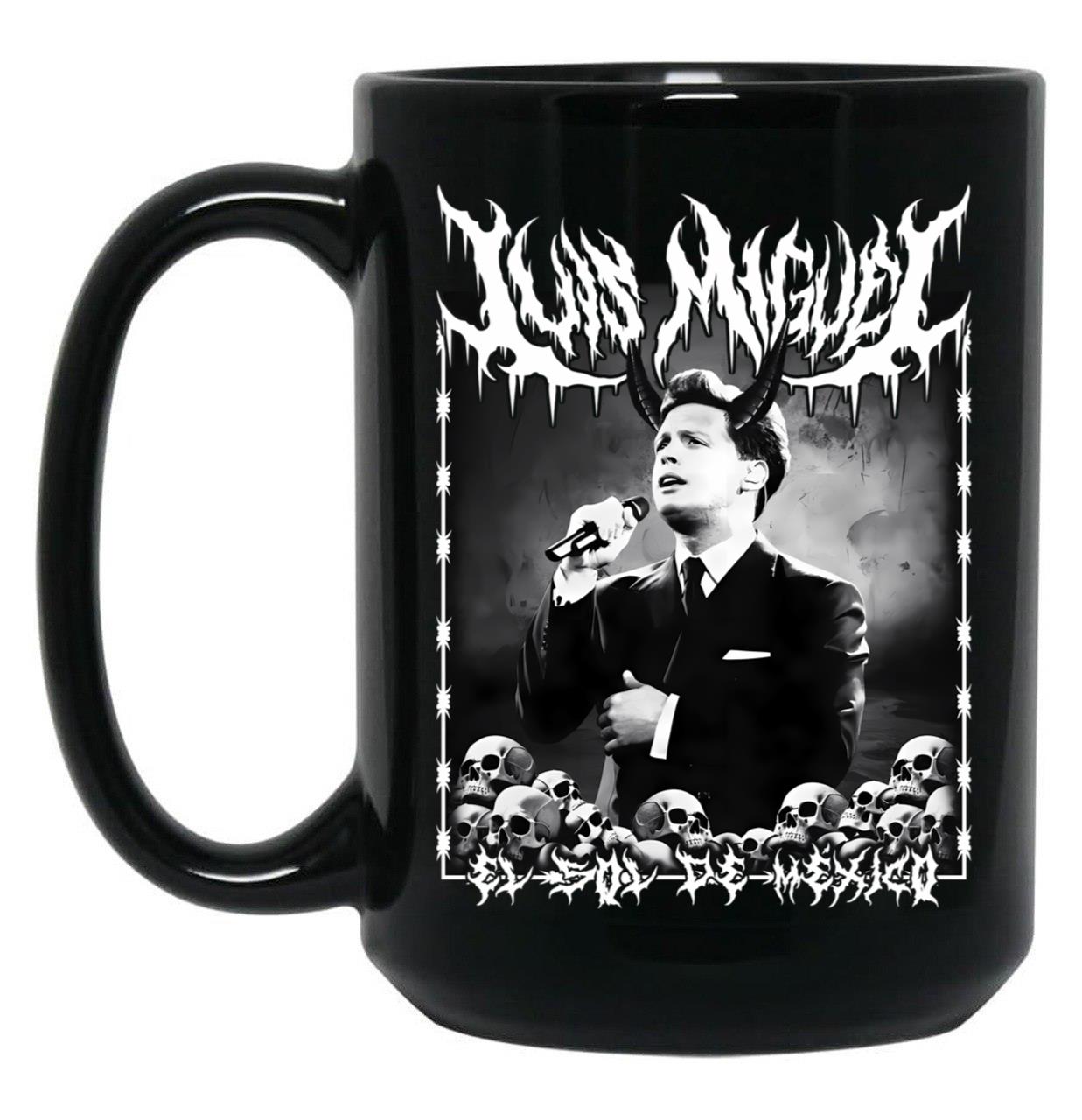 Luis Miguel El Sol De Mxico Metal Dark Lettering Design Black Coffee Mug, Gift Coffee Mug
