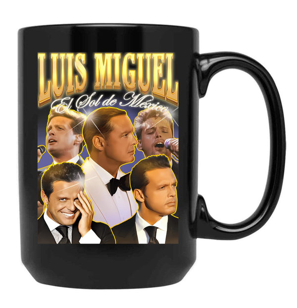 Luis Miguel El Sol De Mxico Vintage Retro Design Black Coffee Mug, Gift Coffee Mug