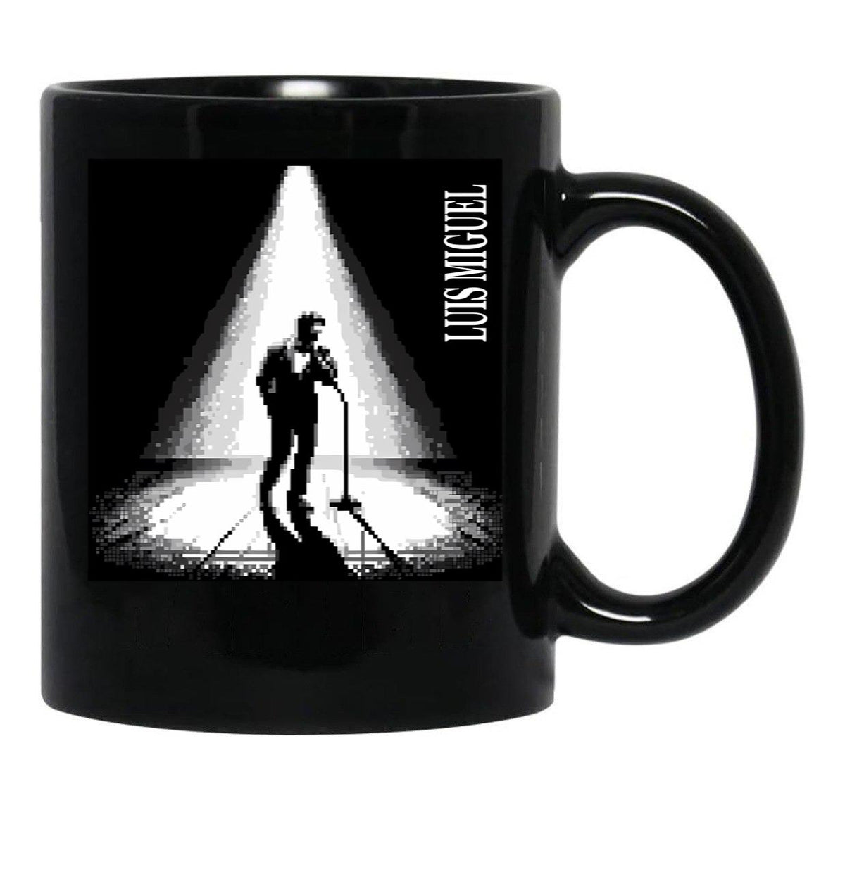 Luis Miguel Second Stage Romance Pixel Art Black Coffee Mug, Gift Coffee Mug - Black