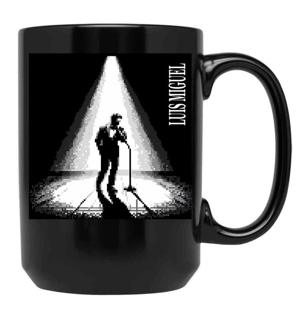 Luis Miguel Second Stage Romance Pixel Art Black Coffee Mug, Gift Coffee Mug