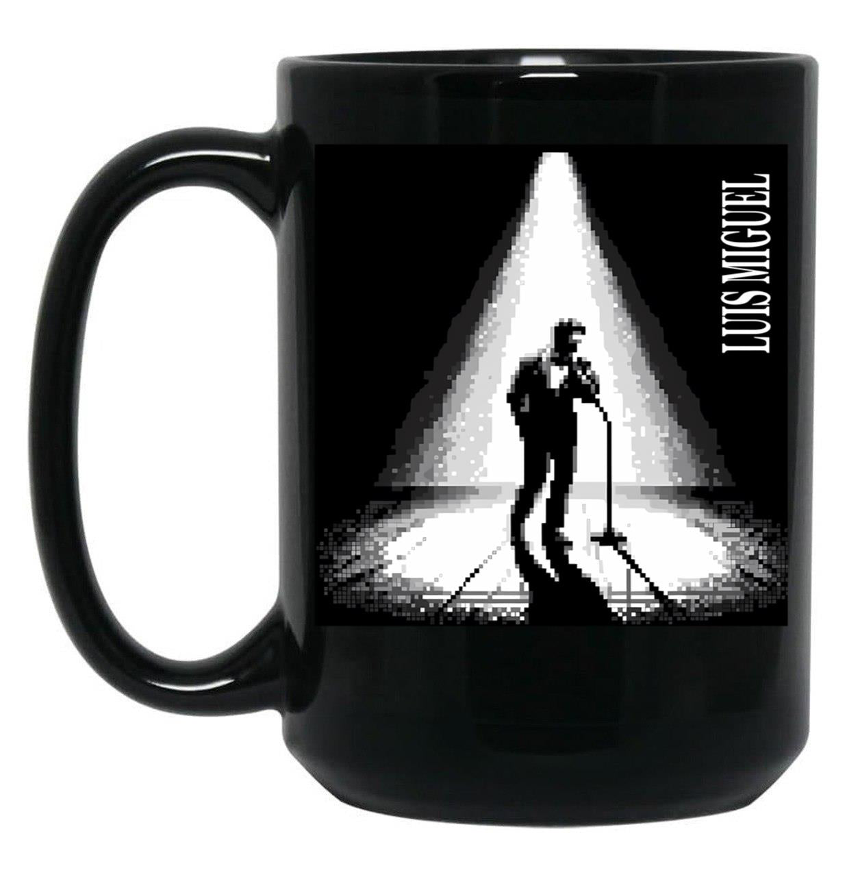 Luis Miguel Second Stage Romance Pixel Art Black Coffee Mug, Gift Coffee Mug