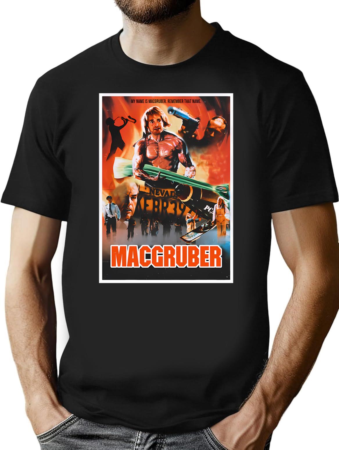 Macgruber T-Shirt for Men & Women, T-Shirts Graphic Tee - Black