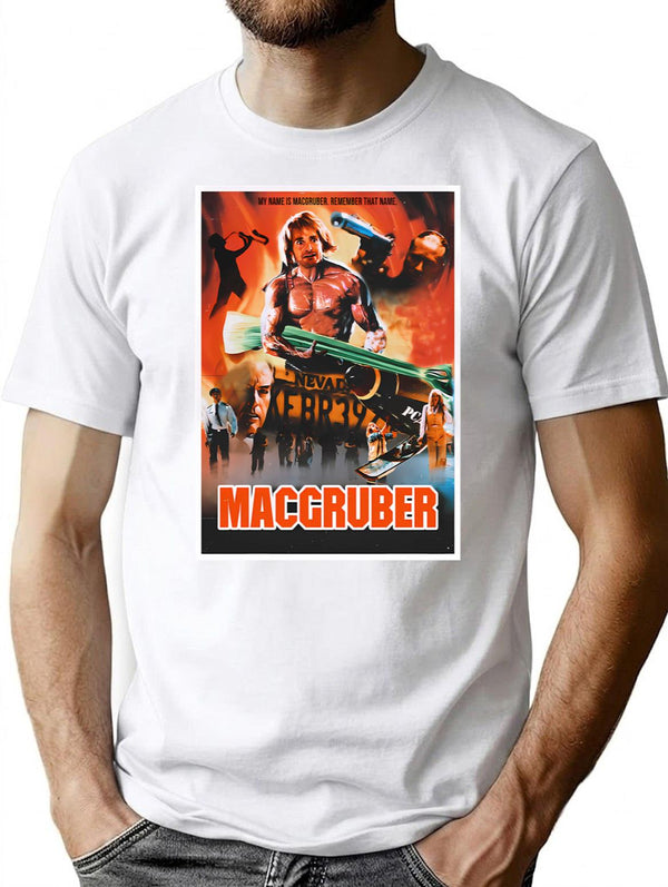 Macgruber T-Shirt for Men & Women, T-Shirts Graphic Tee - White
