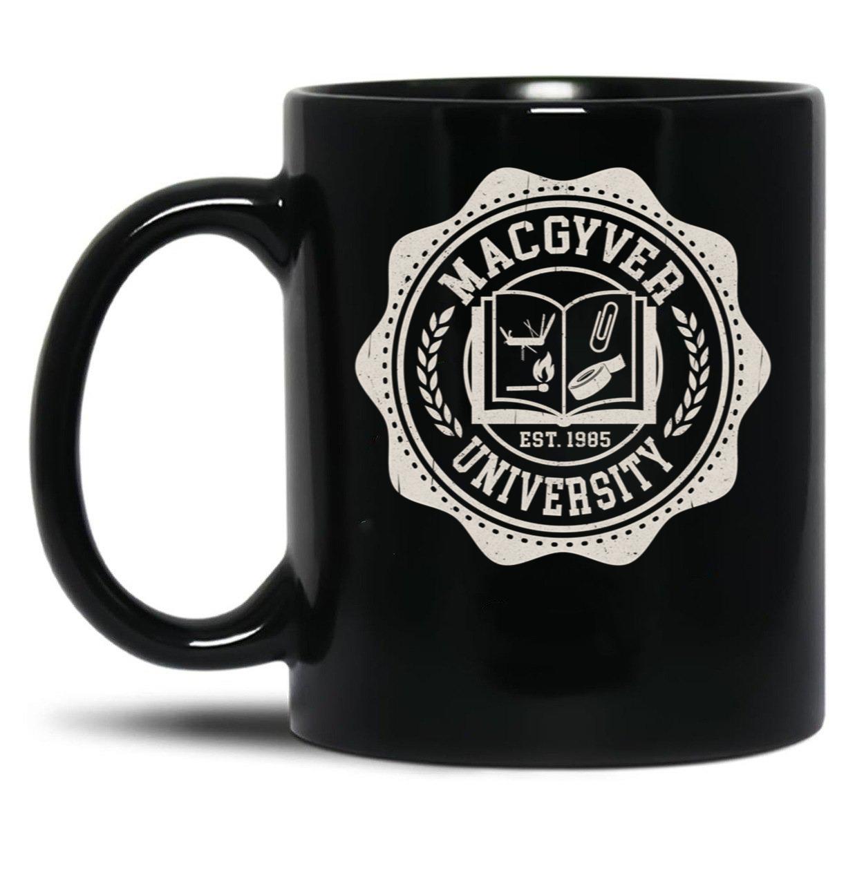 Macgyver University Black Coffee Mug, Gift Coffee Mug