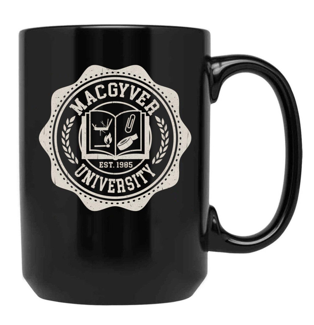 Macgyver University Black Coffee Mug, Gift Coffee Mug