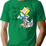 Mad Hatter Tea Party T-Shirt for Men & Women, T-Shirts Graphic Tee - Green