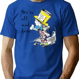 Mad Hatter Tea Party T-Shirt for Men & Women, T-Shirts Graphic Tee - Blue