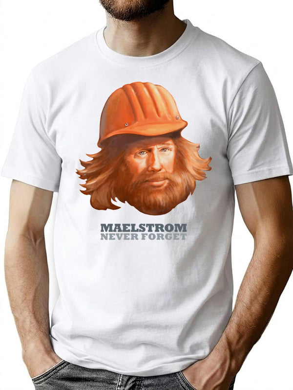 Maelstrom - Never Forget - Construction Worker T-Shirt for Men & Women, T-Shirts Graphic Tee - White