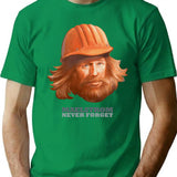 Maelstrom - Never Forget - Construction Worker T-Shirt for Men & Women, T-Shirts Graphic Tee - Green