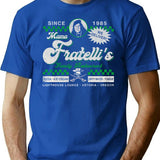 Mama Fratelli'S Restaurant T-Shirt for Men & Women, T-Shirts Graphic Tee - Blue