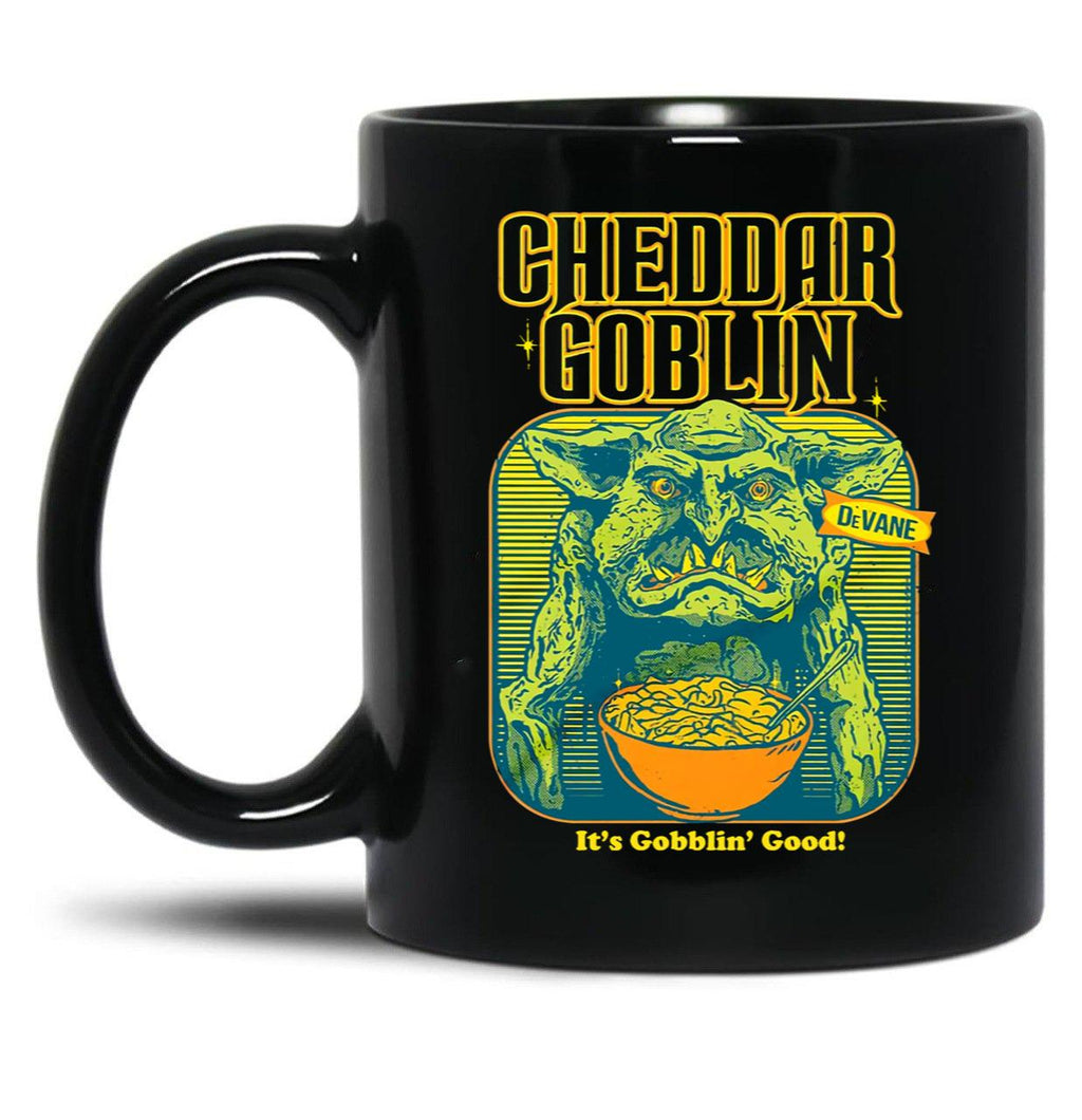 Mandy Cheddar Goblin Black Coffee Mug, Gift Coffee Mug