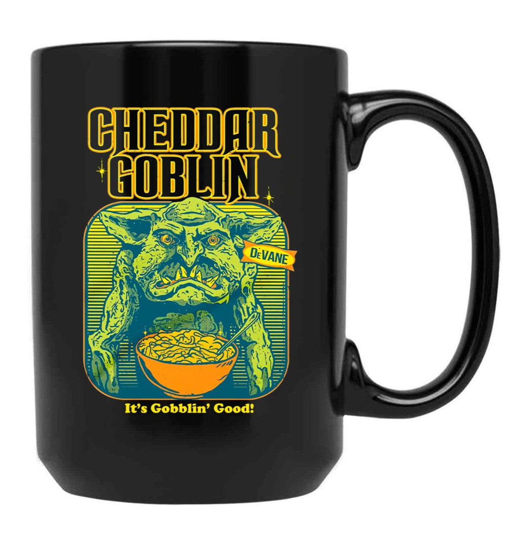 Mandy Cheddar Goblin Black Coffee Mug, Gift Coffee Mug