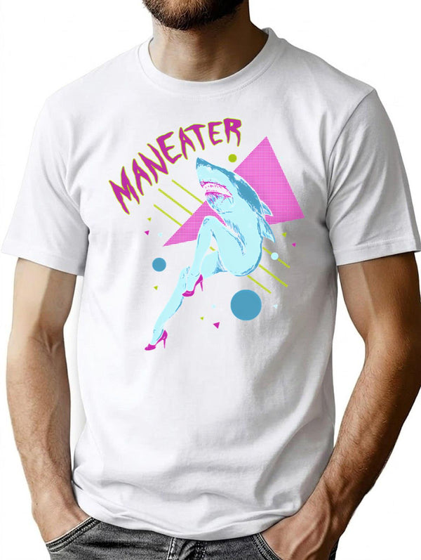 Maneater T-Shirt for Men & Women, T-Shirts Graphic Tee - White