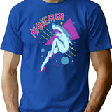 Maneater T-Shirt for Men & Women, T-Shirts Graphic Tee - Blue