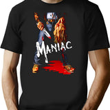 Maniac T-Shirt for Men & Women, T-Shirts Graphic Tee - Black