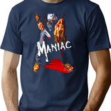 Maniac T-Shirt for Men & Women, T-Shirts Graphic Tee - Navy