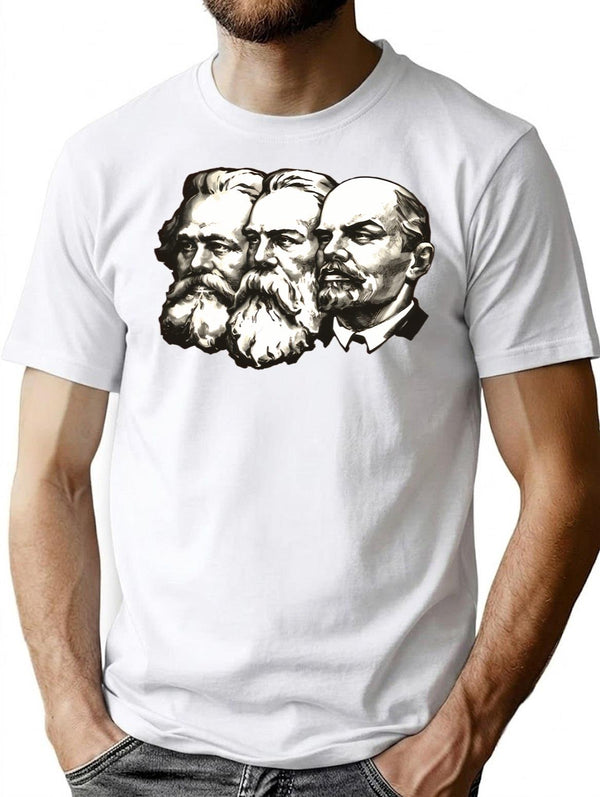 Marx Engels And Lenin T-Shirt for Men & Women, T-Shirts Graphic Tee - White