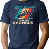 Math Gifts Sorry I'M Late I Took The Rhombus Math Nerd Funny Gifts T-Shirt for Men & Women, T-Shirts Graphic Tee - Navy