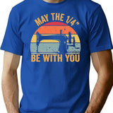 May The 14 Be With You Sewing Machine Quilting Vintage Funny Womens T-Shirt T-Shirt for Men & Women, T-Shirts Graphic Tee - Blue