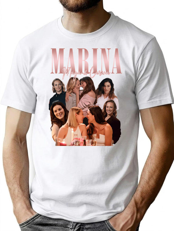 Maya And Carina Retro Vintage T-Shirt for Men & Women, T-Shirts Graphic Tee - White