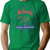 Mcdonald Vintage Speedee Coast To Coast T-Shirt for Men & Women, T-Shirts Graphic Tee - Green