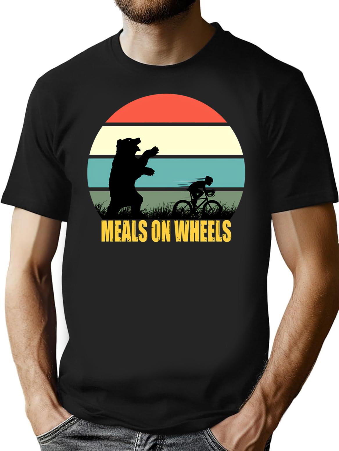 Meals On Wheels T-Shirt for Men & Women, T-Shirts Graphic Tee - Black