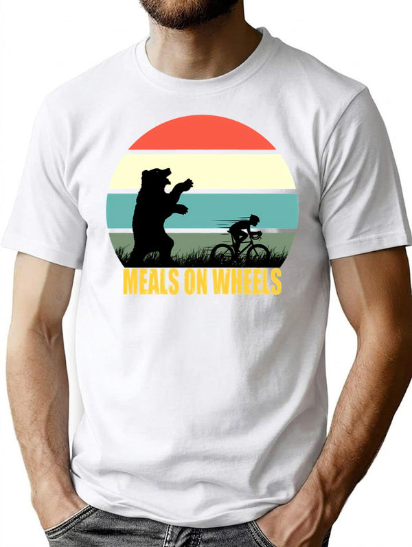 Meals On Wheels T-Shirt for Men & Women, T-Shirts Graphic Tee - White