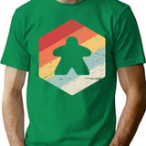 Meeple Retro Vintage Boardgame Lover T-Shirt for Men & Women, T-Shirts Graphic Tee - Green