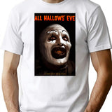 Men Women All Hallows Eve Terrifier Art The Clown Horror Film Funny Men Fan T-Shirt for Men & Women, T-Shirts Graphic Tee - White