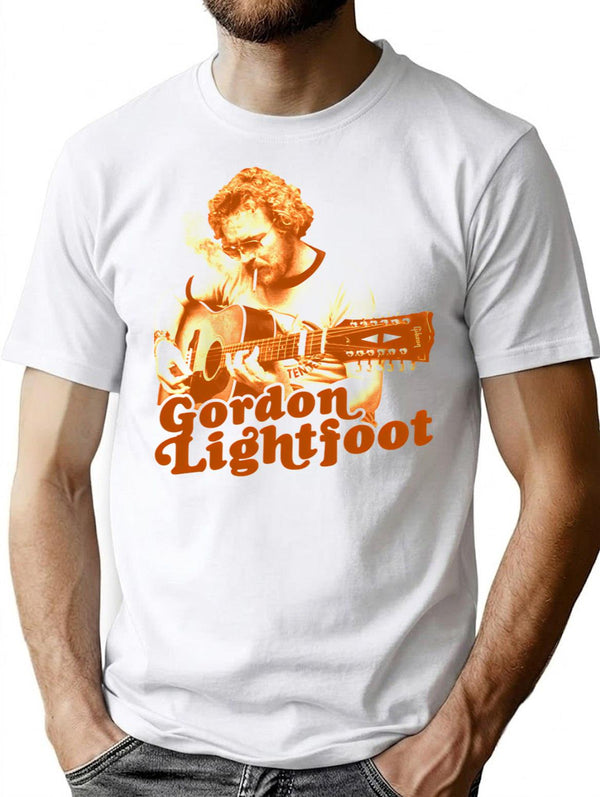 Mens Funny Gordon Lightfoot Gift For Music Fans T-Shirt for Men & Women, T-Shirts Graphic Tee - White