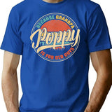 Mens Poppy Because Grandpa Is For Old Guys Funny Vintage Retro Gift T-Shirt for Men & Women, T-Shirts Graphic Tee - Blue