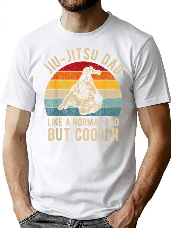 Mens Retro Jiu-Jitsu Dad Shirt Bjj Men Father Vintage T-Shirt T-Shirt for Men & Women, T-Shirts Graphic Tee - White