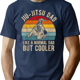 Mens Retro Jiu-Jitsu Dad Shirt Bjj Men Father Vintage T-Shirt T-Shirt for Men & Women, T-Shirts Graphic Tee - Navy