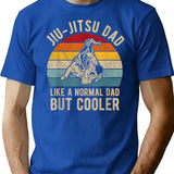 Mens Retro Jiu-Jitsu Dad Shirt Bjj Men Father Vintage T-Shirt T-Shirt for Men & Women, T-Shirts Graphic Tee - Blue