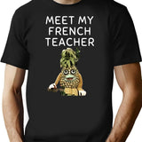 Merchhaus - Meet My French Teacher - Telefrancais Ananas Design T-Shirt for Men & Women, T-Shirts Graphic Tee - Black