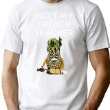 Merchhaus - Meet My French Teacher - Telefrancais Ananas Design T-Shirt for Men & Women, T-Shirts Graphic Tee - White