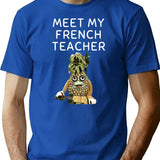 Merchhaus - Meet My French Teacher - Telefrancais Ananas Design T-Shirt for Men & Women, T-Shirts Graphic Tee - Blue