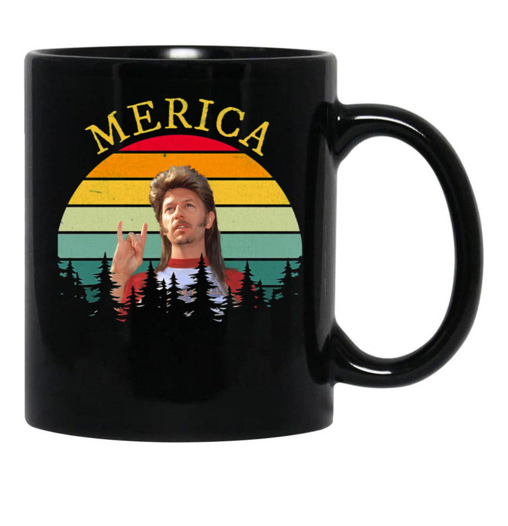 Merica Funny Joe Dirt Merica Vintage Retro Black Coffee Mug - Black