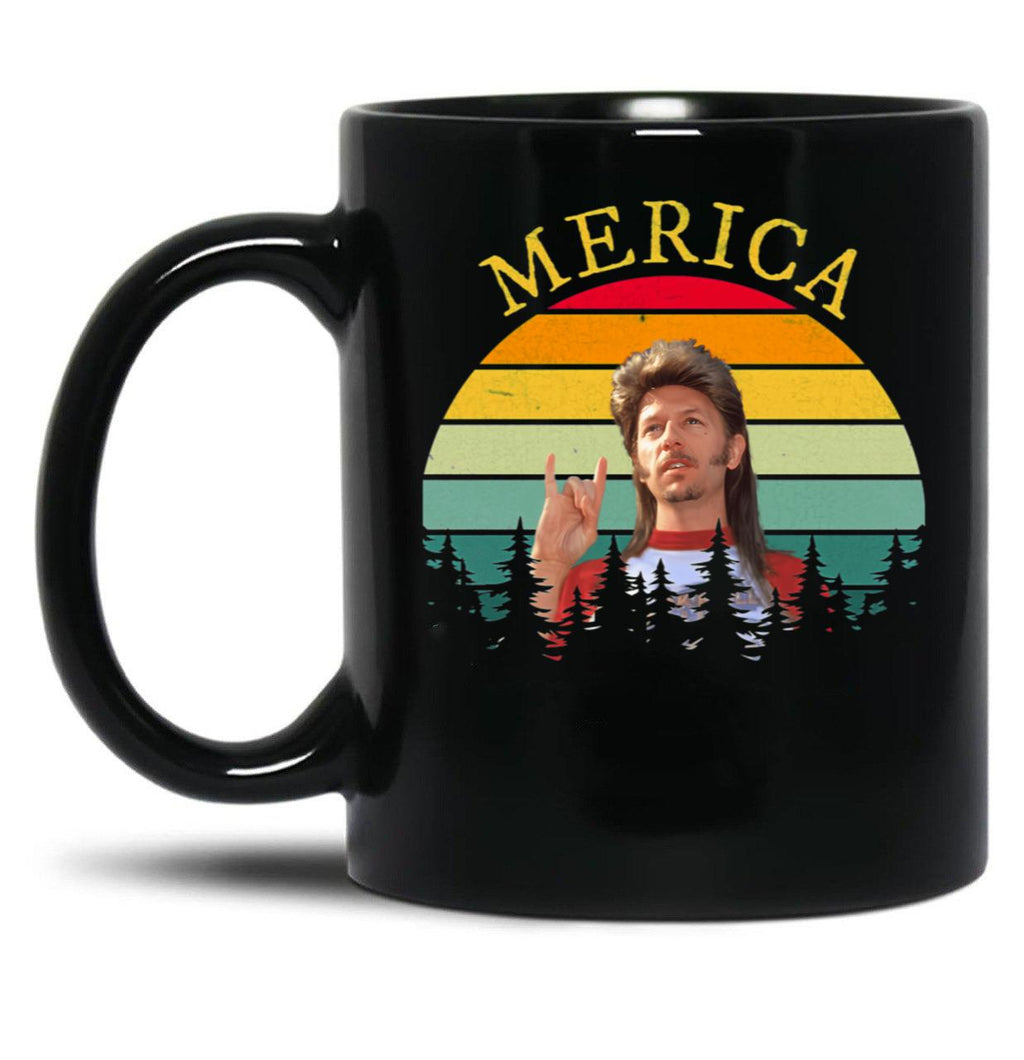 Merica Funny Joe Dirt Merica Vintage Retro Black Coffee Mug