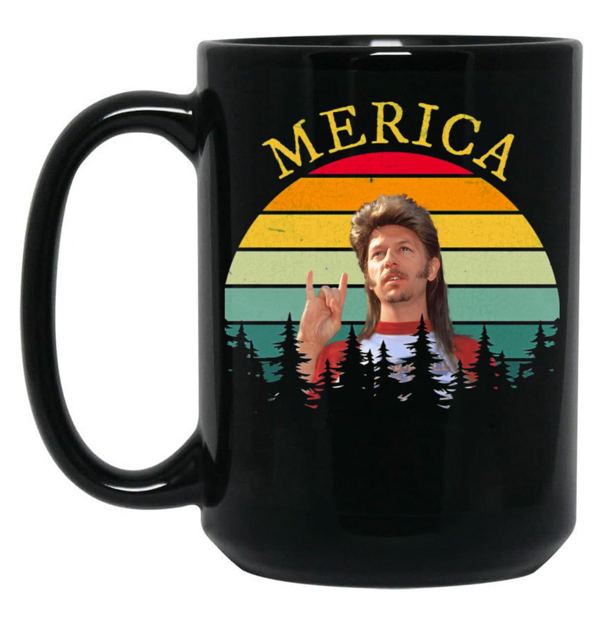 Merica Funny Joe Dirt Merica Vintage Retro Black Coffee Mug
