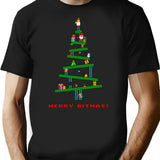 Merry Bitmas T-Shirt for Men & Women, T-Shirts Graphic Tee - Black