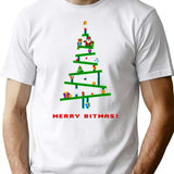 Merry Bitmas T-Shirt for Men & Women, T-Shirts Graphic Tee - White
