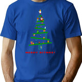 Merry Bitmas T-Shirt for Men & Women, T-Shirts Graphic Tee - Blue