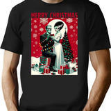 Merry Christmas The Lovers T-Shirt for Men & Women, T-Shirts Graphic Tee - Black