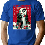 Merry Christmas The Lovers T-Shirt for Men & Women, T-Shirts Graphic Tee - Blue